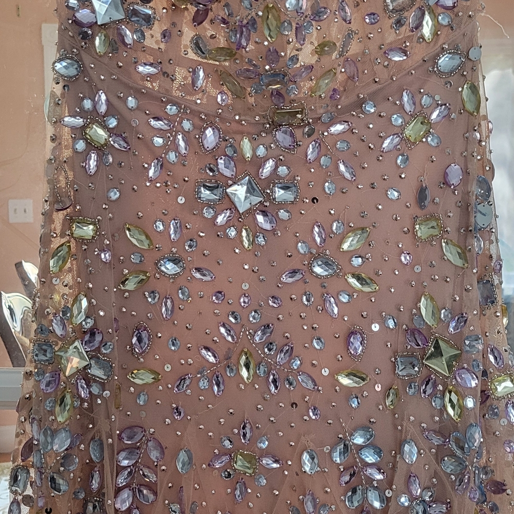 Mac Duggal Multicolor Embellished Prom Dress